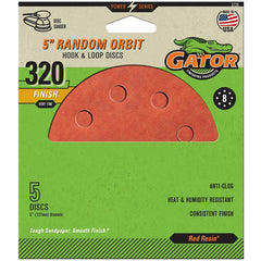 Gator 3720 Sanding Disc, 5 in Dia, 320 Grit, Super Fine, Aluminum Oxide Abrasive, Vented