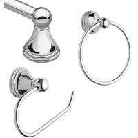 Moen Preston Series DN8433CH Bath Hardware Set, Metal, Chrome-Plated