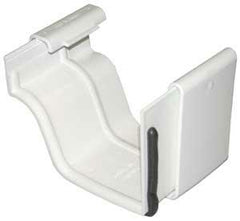 Euramax TUFFFLO M0608 Gutter Connector, 5 in Gutter, K-Style Gutter, Vinyl, White