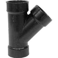 Canplas 102301LBC Pipe Wye, 1-1/2 in, Hub, ABS, Black