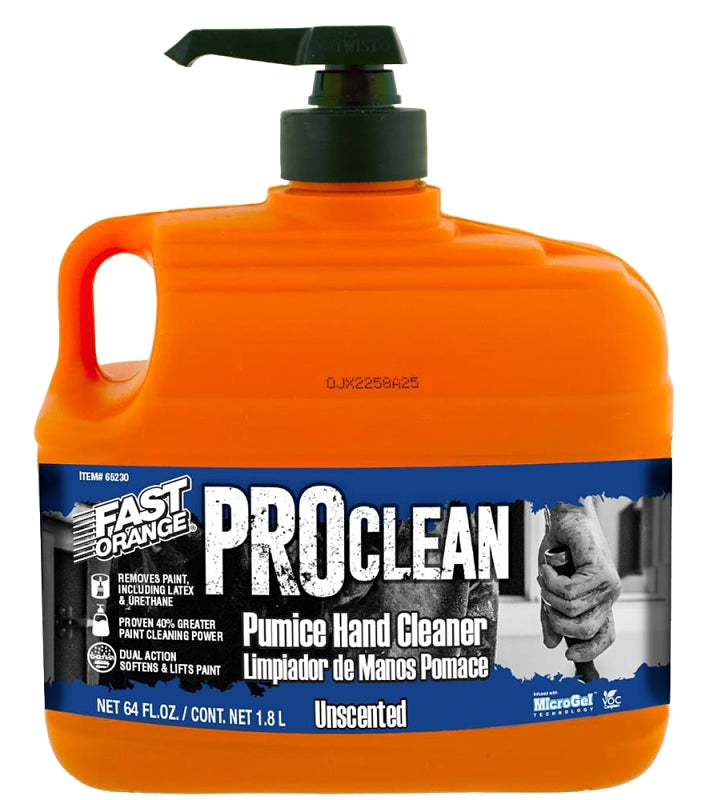 Permatex Fast Orange 65230 Hand Cleaner with Pump, Gray, Floral, 64 fl-oz Bottle