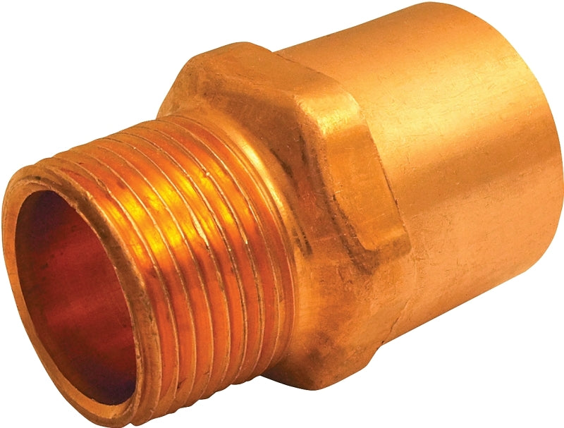 EPC 104R Series 30316 Reducing Pipe Adapter, 1/2 x 3/4 in, Sweat x MNPT, Copper