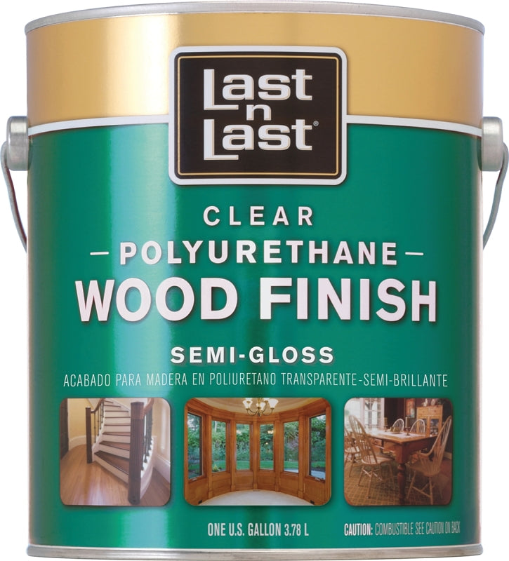 Last n Last 53531 Polyurethane Wood Finish, Semi-Gloss, Liquid, Clear, 1 gal, Can