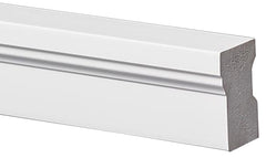 Inteplast Group 063510009866 Brick Moulding, 1-1/4 in W, 2 in H, Flat Back, Smooth Profile, PVC, White