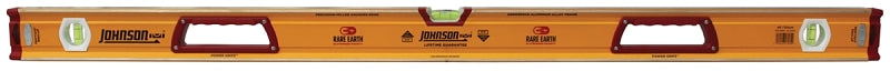 Johnson 1718-4800 Box Level, 48 in L, 3-Vial, Magnetic, Aluminum, Yellow