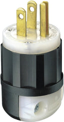 Leviton 026-05266-0PB Electrical Plug, 2 -Pole, 15 A, 125 V, NEMA: NEMA 5-15P, Black/White