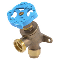 SharkBite 24622LF Garden Valve, 1/2 x 3/4 in Connection, Push-Fit x MHT, 200 psi Pressure, Handle Actuator, Brass Body