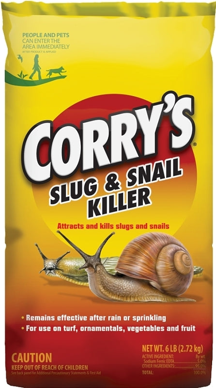 Corry's 100537447 Slug and Snail Killer Bait, Pellet, Scoop Application, 6 lb Pack