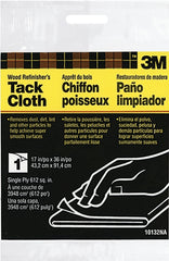 3M 10132 Tack Cloth, 36 in L, 17 in W, Synthetic Fabric, White, 1-Ply