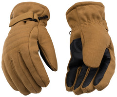 Kinco 1170-L Ski Gloves, L, Wing Thumb, Hook-and-Loop Cuff, Canvas, Brown
