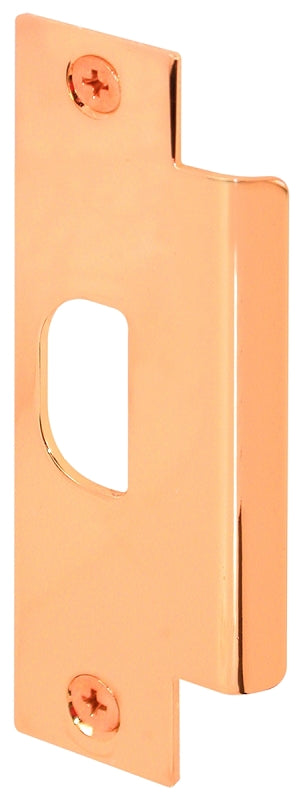 Defender Security U 9428 Door Strike Plate, 4-7/8 in L, 1-1/4 in W, Steel, Brass
