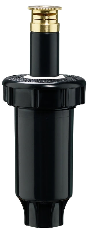 Orbit 54242 Spring Loaded Sprinkler with Twin-Spray Brass Nozzle, 1/2 in Connection, 15 ft, Half-Circle, Brass