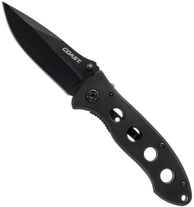 Coast C19CP Folding Knife, 3-1/2 in L Blade, 7Cr17 Stainless Steel Blade, Checkered Handle