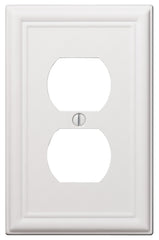 Amerelle 149DW Receptacle Wallplate, 5 in L, 2-7/8 in W, 1 -Gang, Steel, White, Screw Mounting