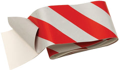 Hy-Ko TAPE-2 Reflective Safety Tape, 24 in L, 2 in W, Vinyl Backing, Red/Silver