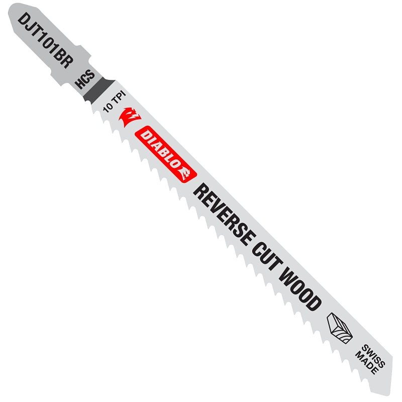Diablo DJT101BR5 Jig Saw Blade, 4 in L, 10 TPI, High Carbon Steel Cutting Edge
