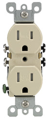 Decora S01-W5320-T0I Duplex Receptacle, 2 -Pole, 15 A, 125 VAC, Push-In, Side Wiring, NEMA: 5-15R, Ivory