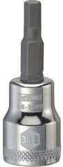 DeWALT DWMT86389OSP Fractional Hex Bit Socket, 3/16 in Tip, 3/8 in Drive, Polished Chrome Vanadium, 1-31/32 in OAL