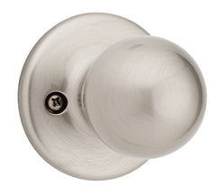 Weiser Yukon GAC101Y15 Passage Knob, 1-7/8 in Dia Knob, 1-3/8 to 1-3/4 in Thick Door, Satin Nickel