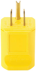Arrow Hart AH5965Y Electrical Plug, 2 -Pole, 15 A, 125 V, Male, NEMA: NEMA 5-15, Yellow