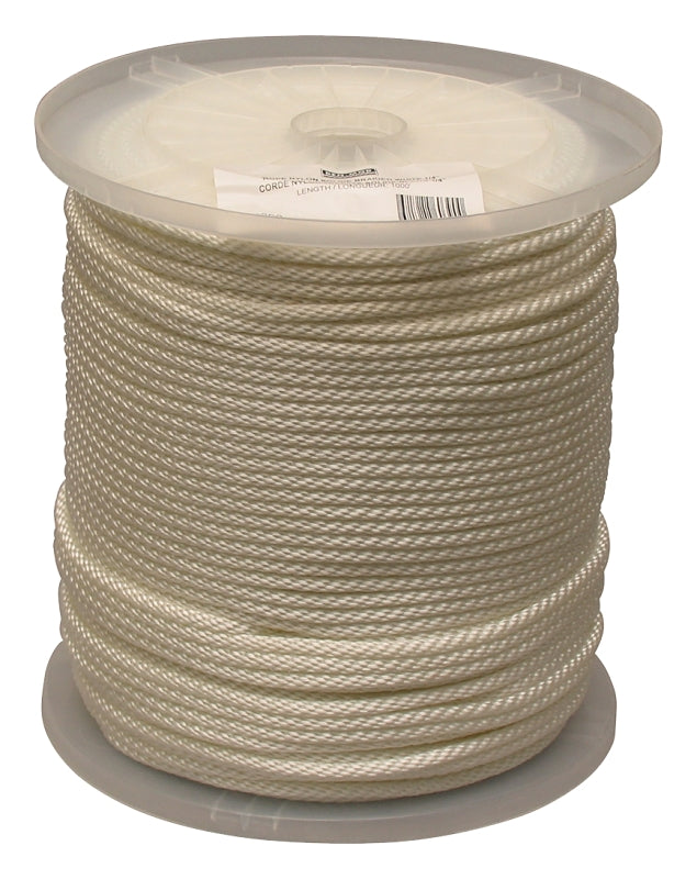 60390 ROPE NYL SOL WH 1/4X1000