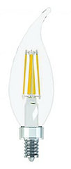 GE Industrial Solutions 31756 LED Bulb, Decorative, CAC Lamp, 60 W Equivalent, E12 Lamp Base, Dimmable, Clear