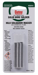 Oatey 53010 Leaded Solder, 1 oz Carded, Solid, Silver, 361 to 421 deg F Melting Point