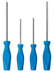 Channellock SD-4H Standard Screwdriver Set, 4-Piece, Tri-Alloy Steel, Gun Metal High Polish, Blue