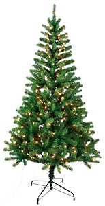 Hometown Holidays 07765 Pre-Lit Tree, 6.5 ft H, Fir Family, LE 2 Fusible, Mini Light Bulb, Clear Light