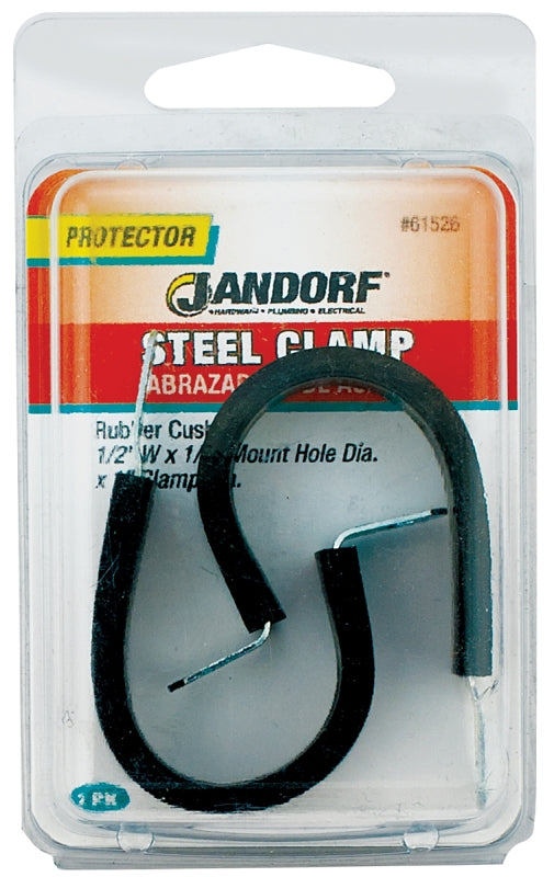 Jandorf 61526 Cushion Clamp, Rubber/Steel, Black
