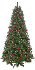 PULEO ASIA LIMITED 357-3516-T75C5 Pine Bristles w/Cones & Berries, 7.5 ft