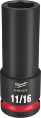 Milwaukee SHOCKWAVE Impact Duty Series 49-66-6225 Deep Impact Socket, 11/16 in Socket, 1/2 in Drive, Square Drive