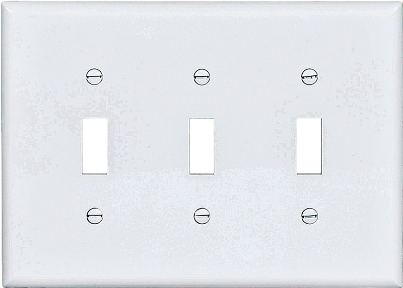 WALL PLATE 3GANG TGL MID WHITE