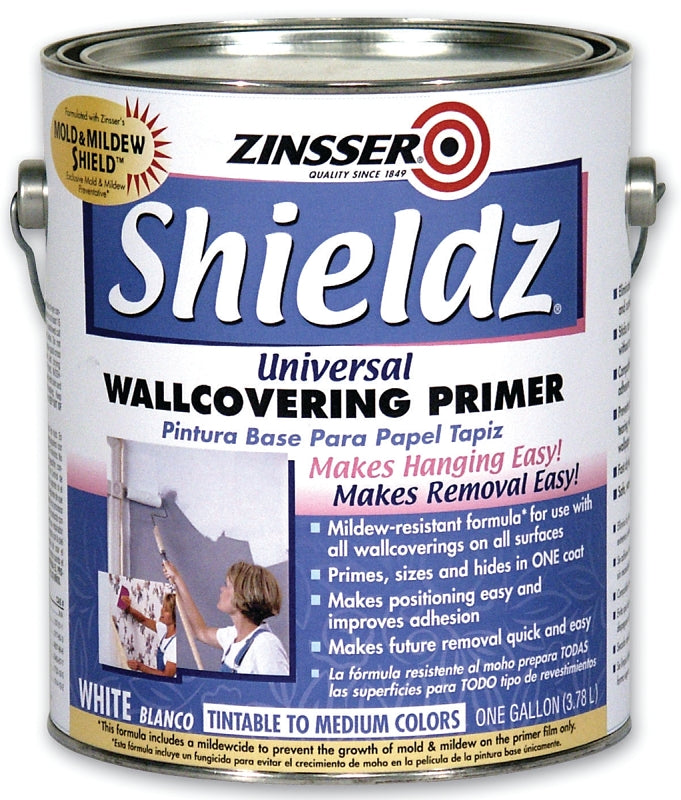 Zinsser 02501 Universal Wallcovering Primer, White, 1 gal, Pail, Liquid