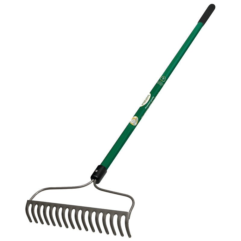 Landscapers Select 34583 Bow Rake, 16 in W Head, 16 -Tine, Steel Tine, 60 in L Handle