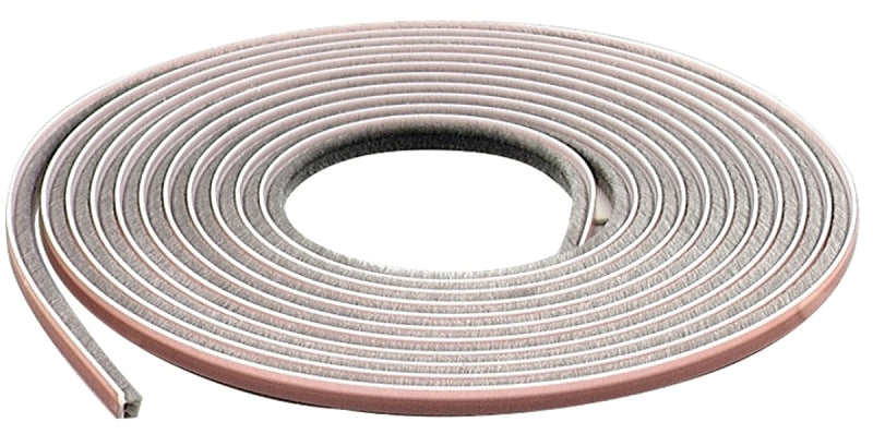 M-D 04267 Replacement Weatherstrip, 1/4 in W, 7/32 in Thick, 17 ft L, Vinyl, Gray, Self Adhesive Mounting