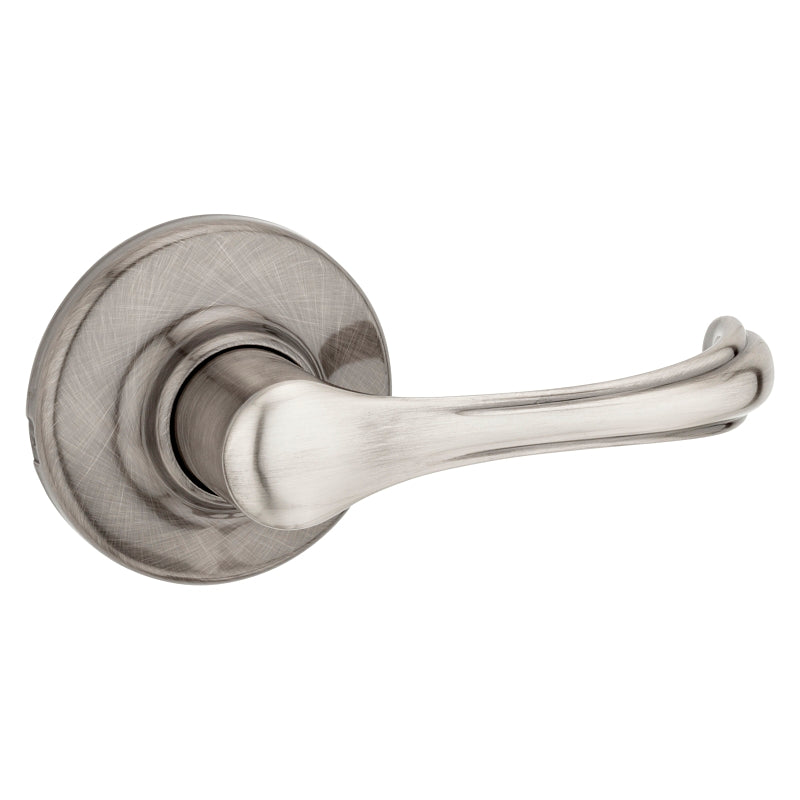 Kwikset 200DNL-15A Passage Door Lever, Non-Locking Lock, Antique Nickel, Zinc, Residential, Reversible Hand, 3 Grade