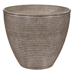 Landscapers Select Wave Planter, 13 in Dia, Round, Resin, Beige Wave
