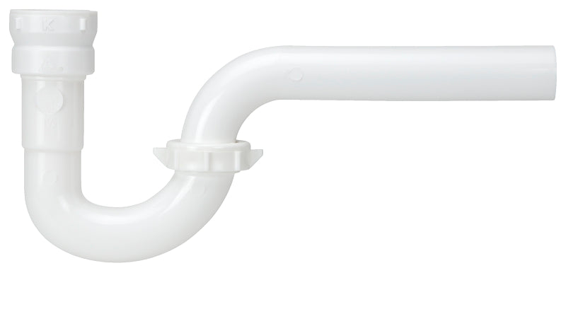 Insta-Plumb 200QLK P-Trap, 1-1/4 in, Push, Plastic, White