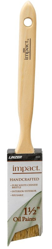 Linzer 2522 Paint Brush, 1-1/2 in W, Angled Sash Brush, White Chinese Bristle