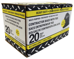 Steelcoat FG-P9934-01A Contractor Bag, 42 gal, Black