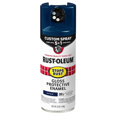 Stops Rust 376904 5-In-1 Enamel Paint, Gloss, Navy Blue, 12 oz, Aerosol Can