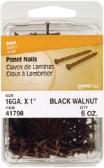 Hillman 41799 Panel Nail, 1-5/8 in L, Steel, Panel Head, Ring Shank, Walnut, 6 oz