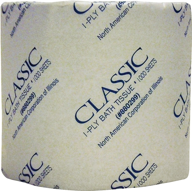 North American Paper Classic Series 880299 Bathroom Tissue, 4 x 3-3/4 in Sheet, 1-Ply, Paper