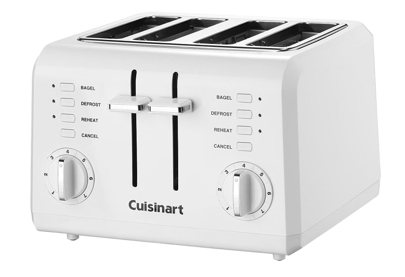 Cuisinart CPT-142P1 Toaster, 850 W, 4 Slice/Hr, Browning Control, Plastic, White