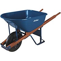 Jackson M6T22 Contractor Wheelbarrow, 6 cu-ft, 25-1/2 in OAW, 6 cu-ft Volume, Steel, 1-Wheel, Pneumatic Wheel