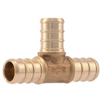 SharkBite UC362LFA10 Pipe Tee, 1/2 in, Barb x Crimp, PEX-A, PEX-B, Brass, 33 to 200 psi Pressure