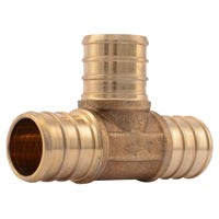 SharkBite UC370LFA10 Pipe Tee, 3/4 in, Barb x Crimp, PEX-A, PEX-B, Brass, 33 to 200 psi Pressure