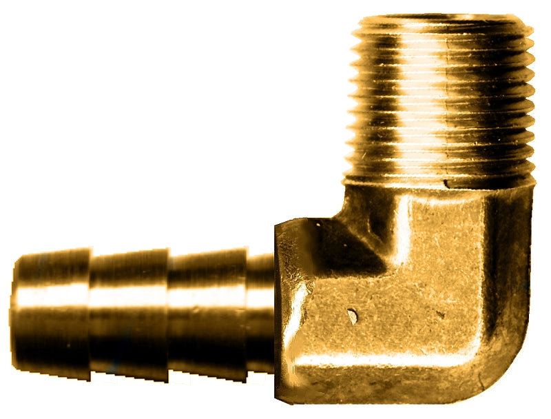 139-8C  BARB - HOSE BRASS 90EL