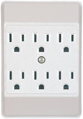Eaton Wiring Devices C1146W-SP Grounded Wire Tap, 15 A, 2-Pole, 6-Outlet, White